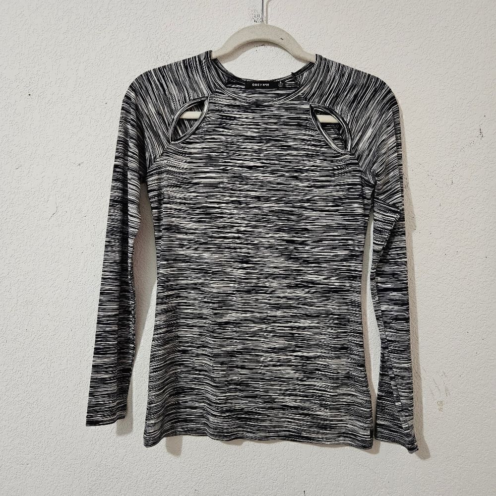 OBEY Women's Long Sleeve with Shoulder Cutouts